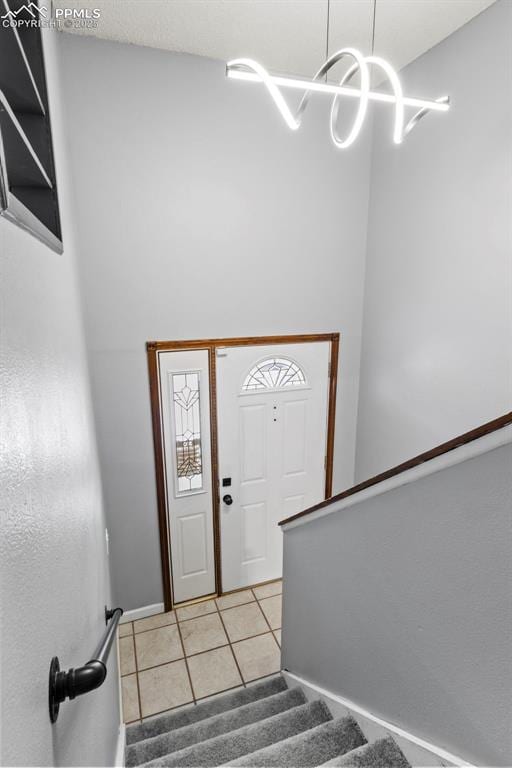 view of tiled foyer entrance