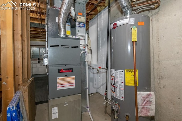 utilities with heating unit and water heater