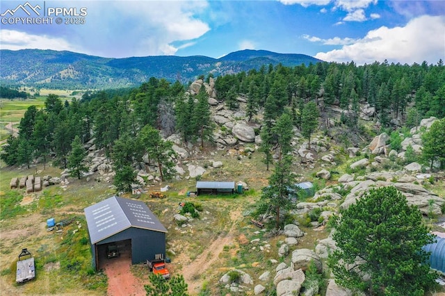 bird's eye view featuring a mountain view