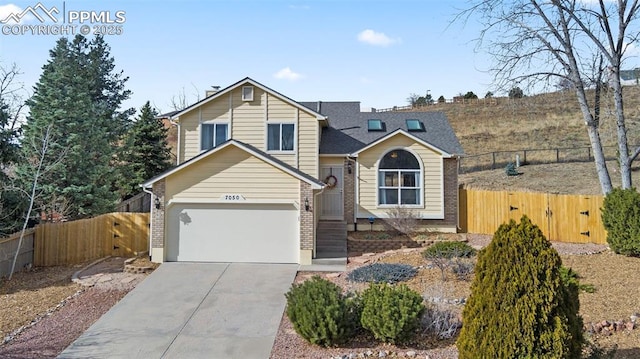 view of front of home with a garage