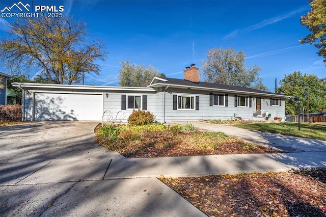 single story home with a garage