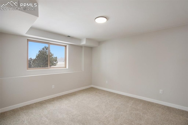 view of carpeted spare room