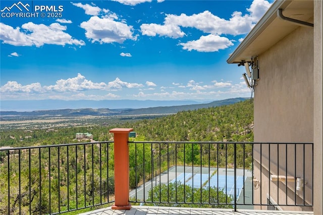 balcony with a mountain view