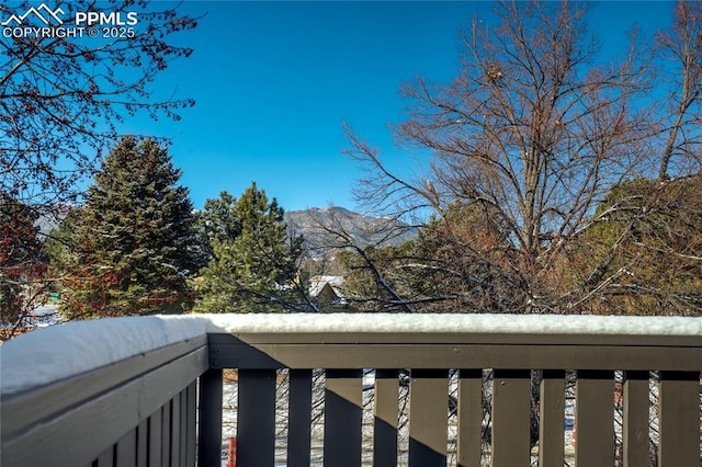 balcony with a mountain view