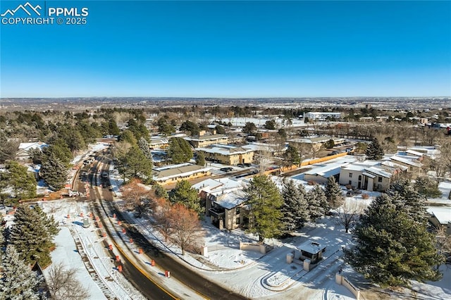 view of snowy aerial view