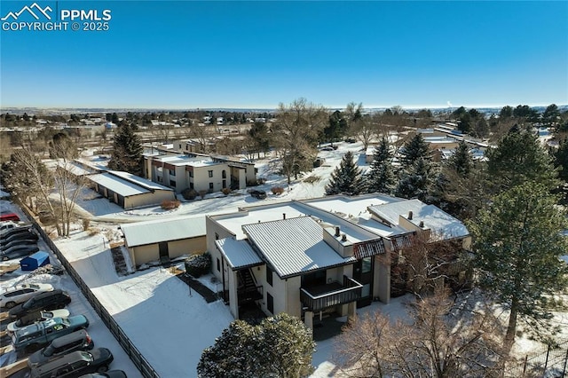 view of snowy aerial view