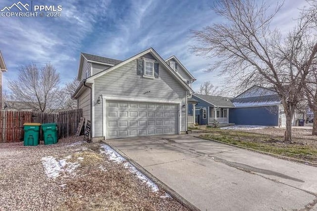 view of property with a garage