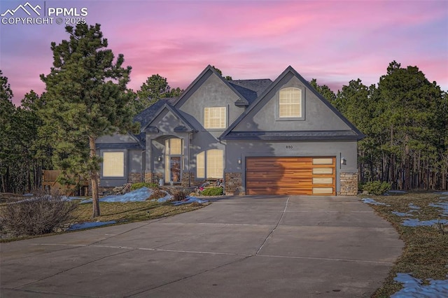 view of front of home featuring a garage