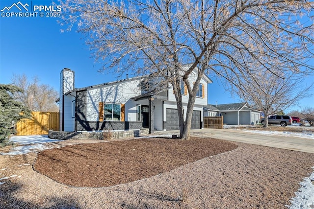 front of property featuring a garage