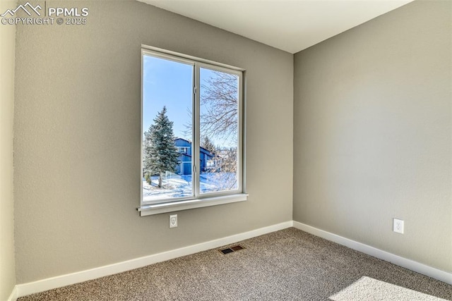 view of carpeted spare room