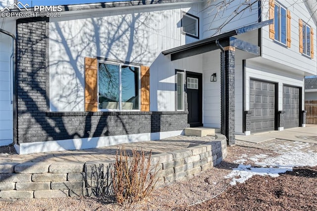 exterior space featuring a garage