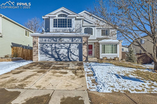 front of property featuring a garage