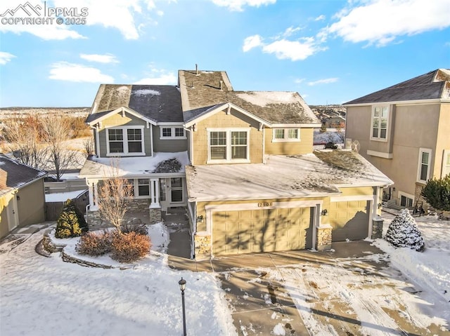 view of front of house with a garage