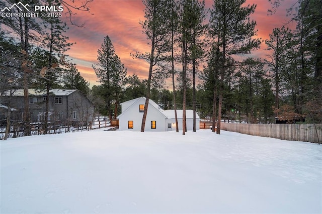 view of snowy yard