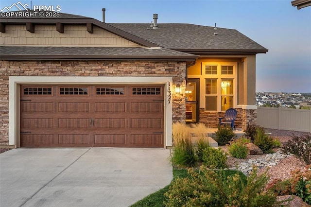 view of front of home featuring a garage