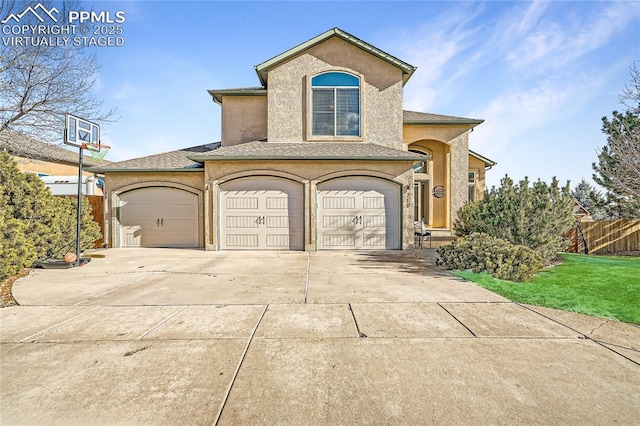 view of front of home featuring a garage