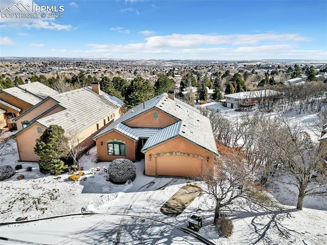 view of snowy aerial view