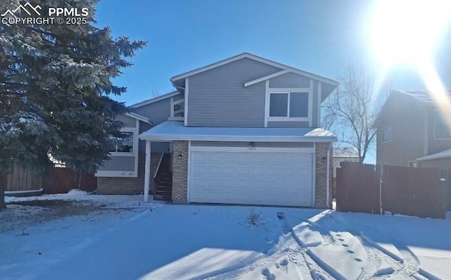 front facade with a garage