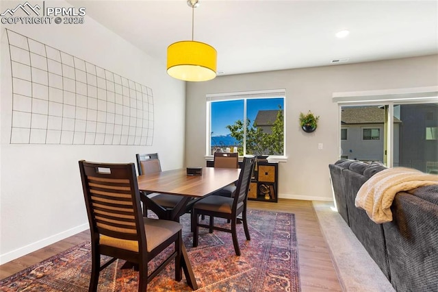 dining room featuring hardwood / wood-style flooring