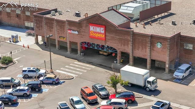 view of building exterior featuring central AC