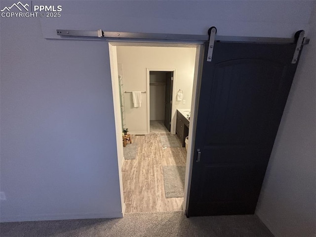 bathroom featuring wood-type flooring