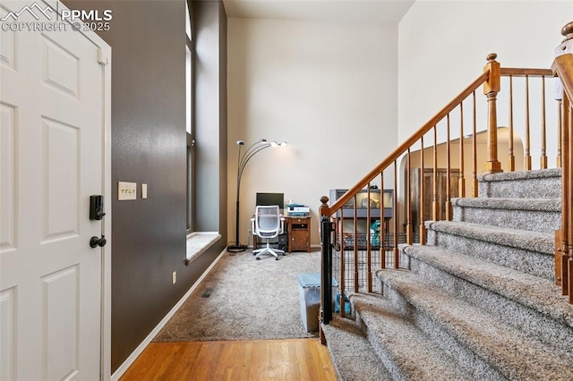 entrance foyer with hardwood / wood-style flooring