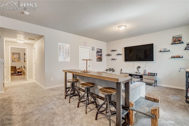 bar with light colored carpet