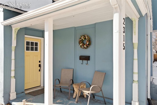 entrance to property with covered porch