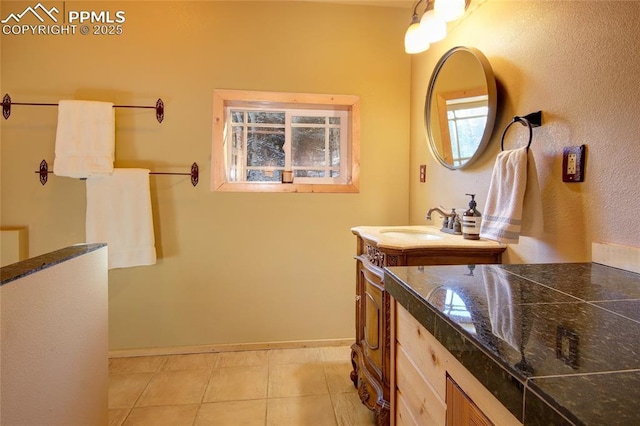 bathroom featuring vanity and tile patterned floors