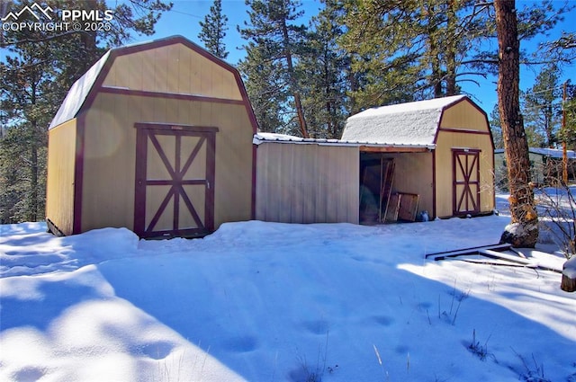 view of snow covered structure