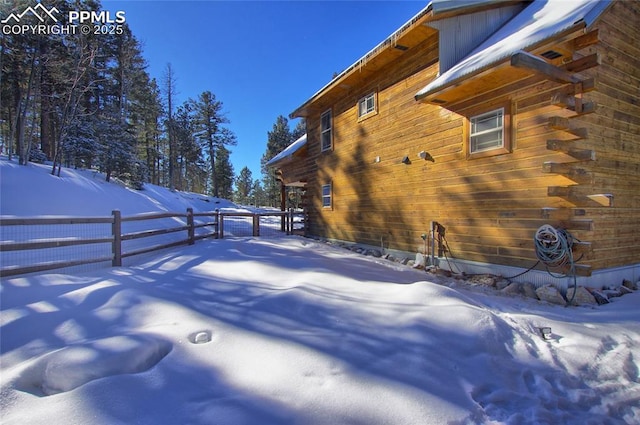 view of snowy exterior