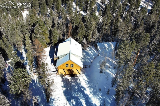 view of snowy aerial view