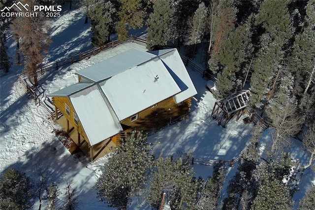 view of snowy aerial view