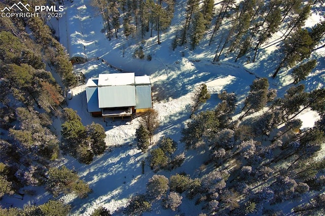 view of snowy aerial view