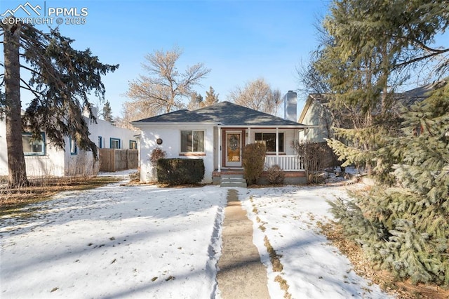 view of front of home with covered porch