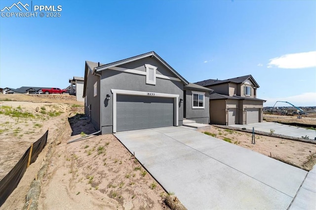 view of front of house with a garage