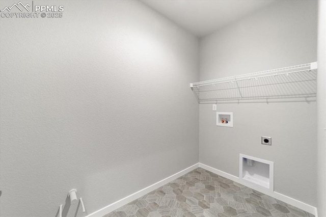 washroom featuring hookup for an electric dryer and hookup for a washing machine