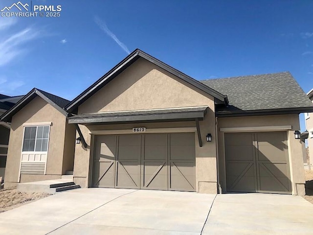 view of front of house with a garage