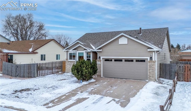 view of front of home featuring a garage