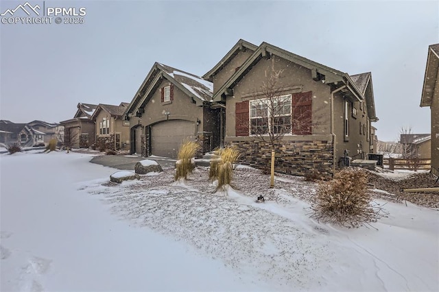 view of front of house with a garage