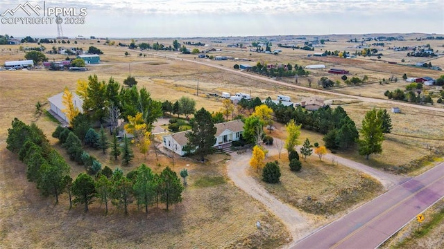 bird's eye view with a rural view