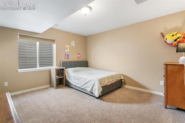 bedroom with carpet