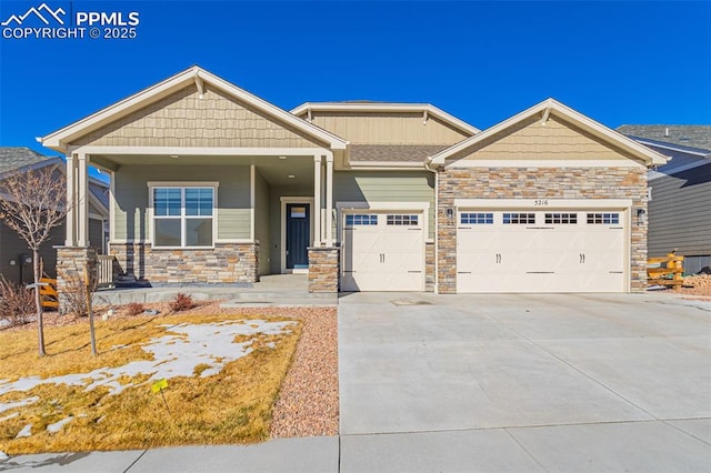 craftsman house with a garage