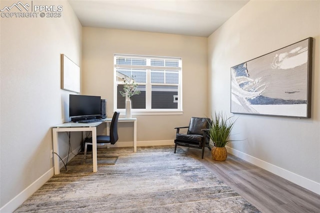 office featuring hardwood / wood-style floors