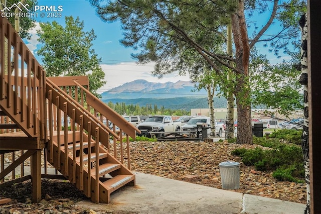 exterior space with a mountain view