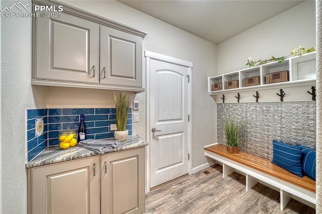 mudroom featuring light wood-type flooring