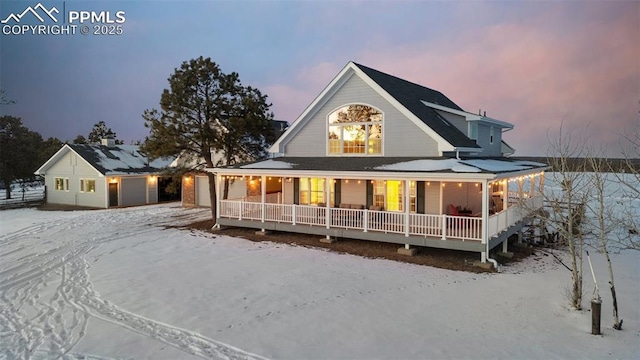 view of front of property with a porch