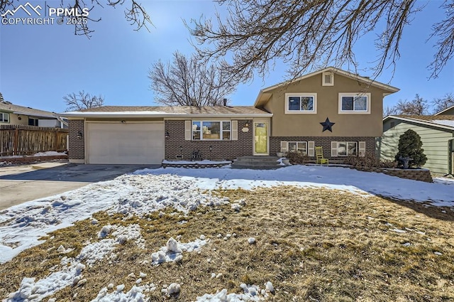 tri-level home with a garage