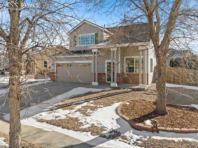 view of front of home with a garage