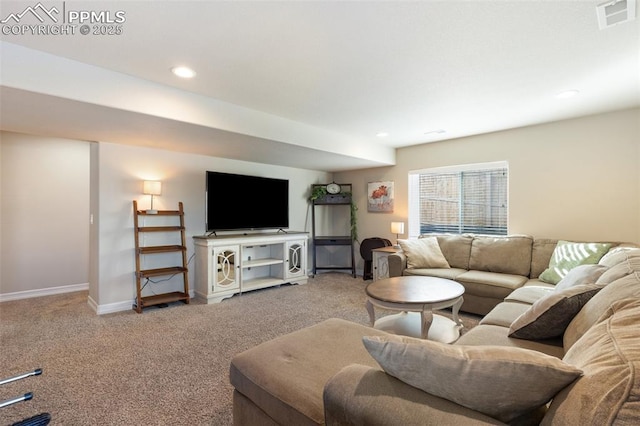 view of carpeted living room